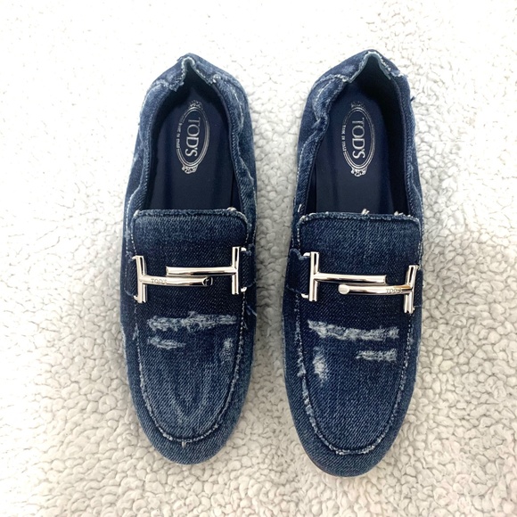 Tods Double T Denim Loafers - NWT 5.5 - Picture 3 of 10